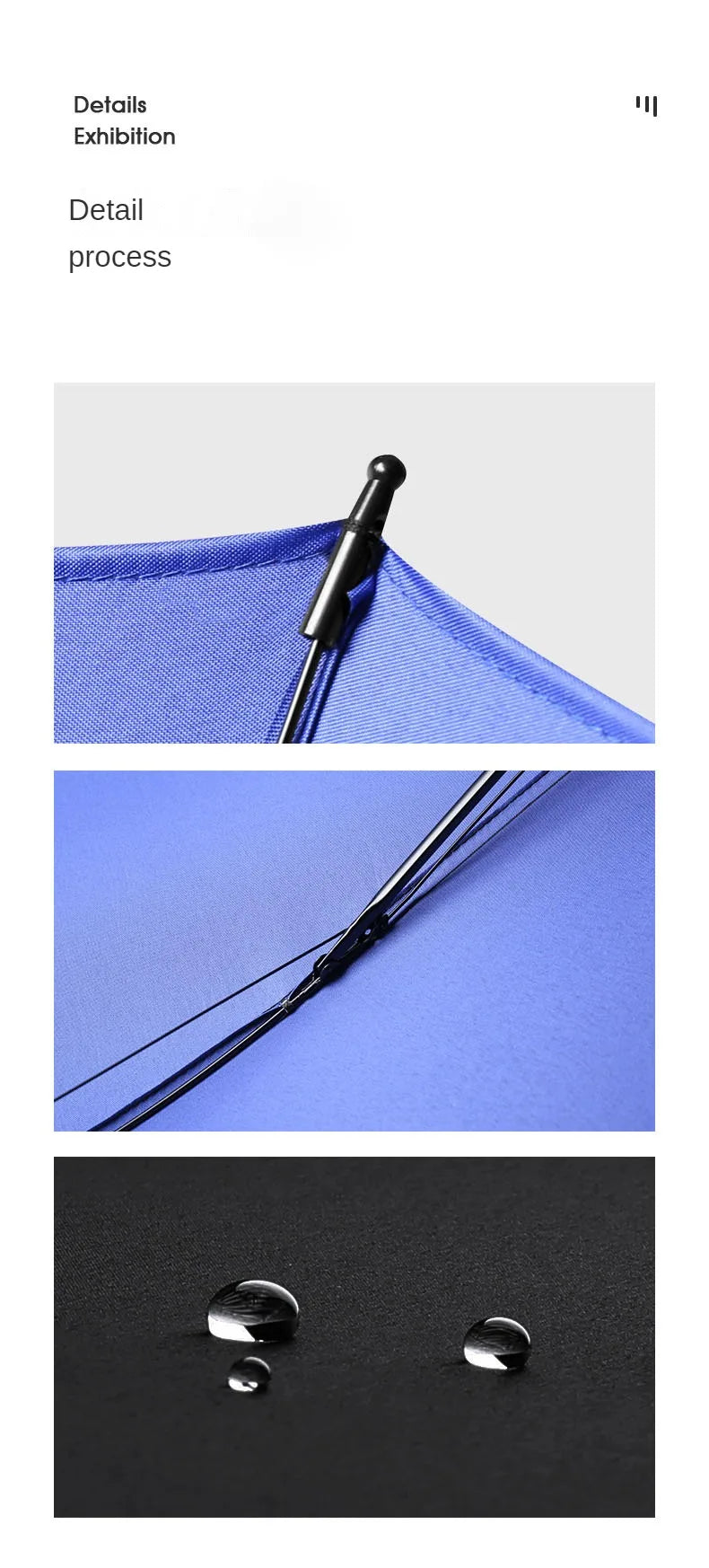 Triple Folding Windproof Reinforced Business Umbrella Dual Use Sun Rain Compact Travel Umbrella