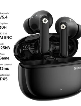 SuperEQ S10 ANC Bluetooth 5.4 Earphones Wireless TWS Active Noise Cancelling Headphones Earbuds With ENC Mics Game Mode