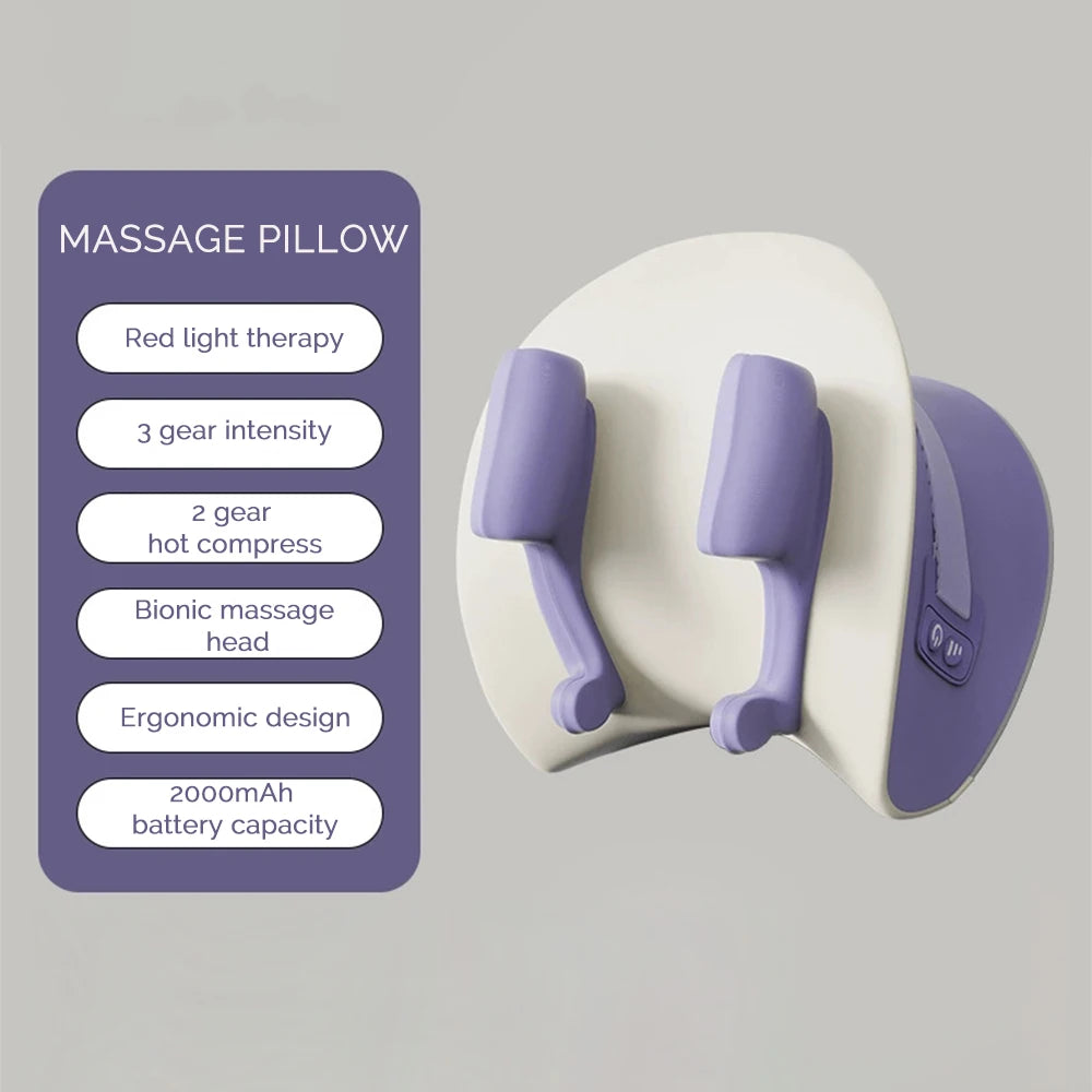Neck Cervical Massage Pillow Rechargeable 6D Ergonomic Neck and Shoulder Massager Knead Waist Leg Trapezius Massage
