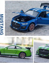 Scale 1:32 Mustang Shelby GT500 F-150 Toy Car Model Alloy Diecast Sound Light Pull Back Vehicle Models Birthday Gifts