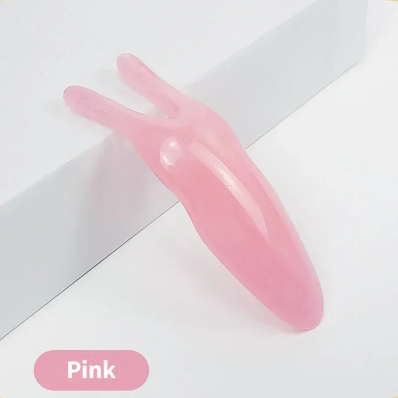 Resin Face Lifting Stone Guasha Scraping Facial Gouache Y-shaped Fork Massage Plate Nose Massage Trigger Point Nose Massager