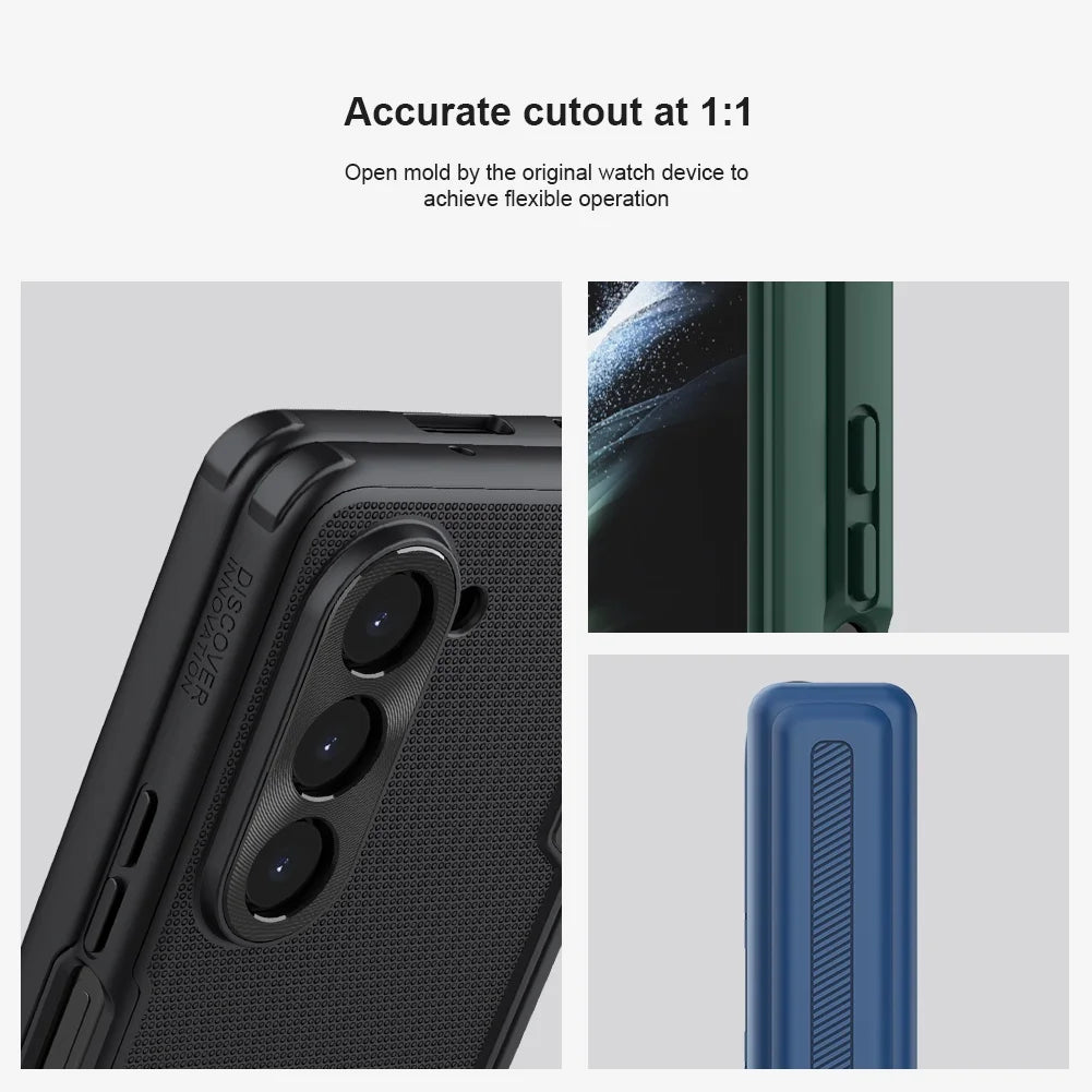 Super Frosted Shield Fold Case For Samsung Galaxy Z Fold5 Matte TPU + PC Anti Fingerprint Shockproof Back Cover