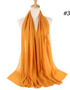 Muslim Chiffon Hijab Women Bubble Chiffon Scarf For Women Ladies Veil Muslim Islam Solid Color Malaysia Wrap Scarves
