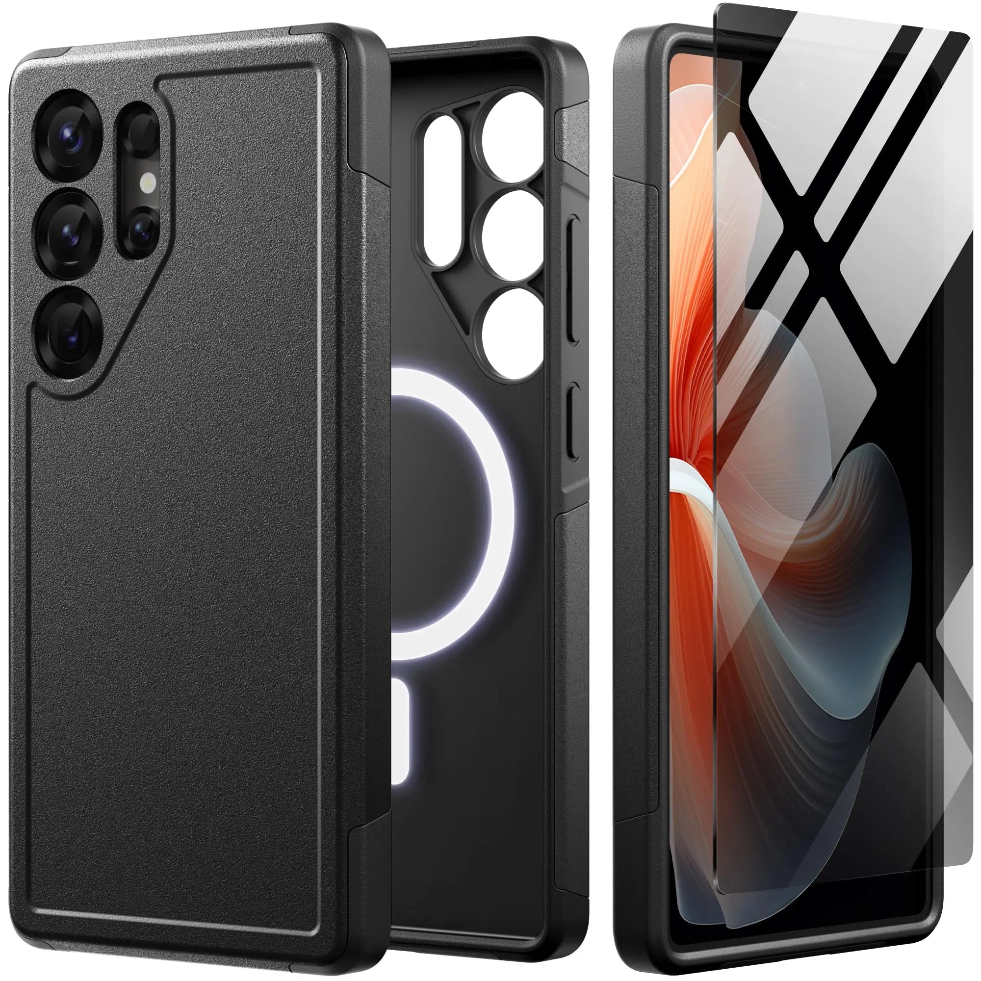 For Samsung Galaxy S25 Ultra Case with Strong  MagSafe Durable Shockproof Phone Case Includes Privacy Screen Protector