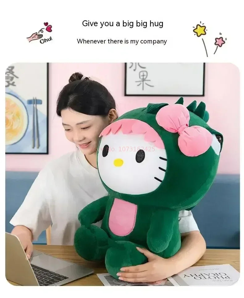 Cartoon Dinosaur Kitty Plush Pillow Soft Stuffed Doll