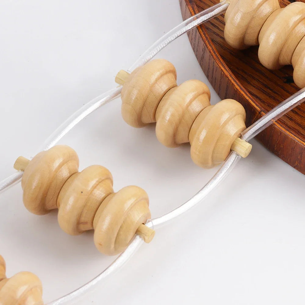 Wood Therapy Massage Tools,Wood Back Massager Roller Rope - for Body Shaping,Pain Relief,Wooden Therapy Lymphatic Tool