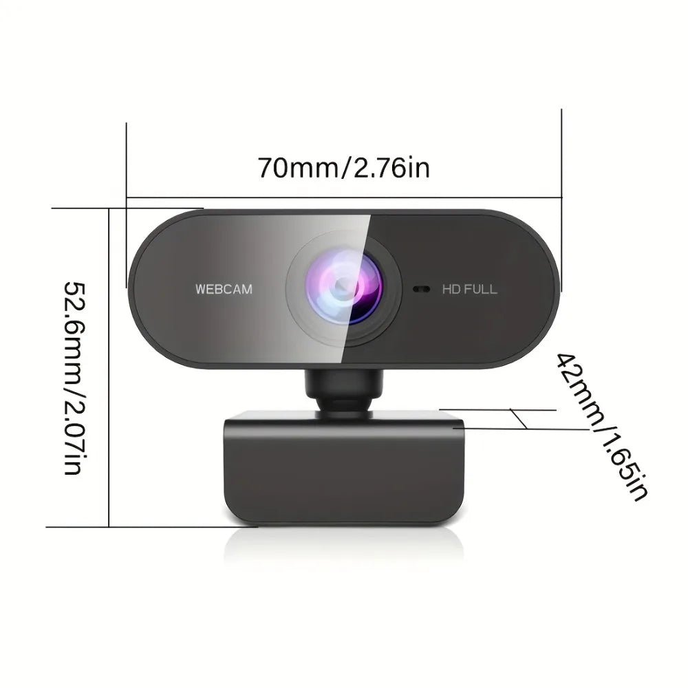 Webcam 1080P Web Cam for Pc Drive-free USB Rotatable Camera with Microphone for Desktop Computer for Video Calling Conference