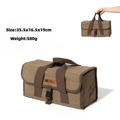 Camping Handbag Gas Tank Cutlery Tool Storage Bag Canvas Large Capacity Strong and Durable