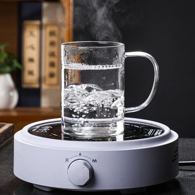 300/400/450ml Heat-resistant Glass Green Tea Mug With Crescent Filter Cup Household Flower Puer Tea Maker Teacup