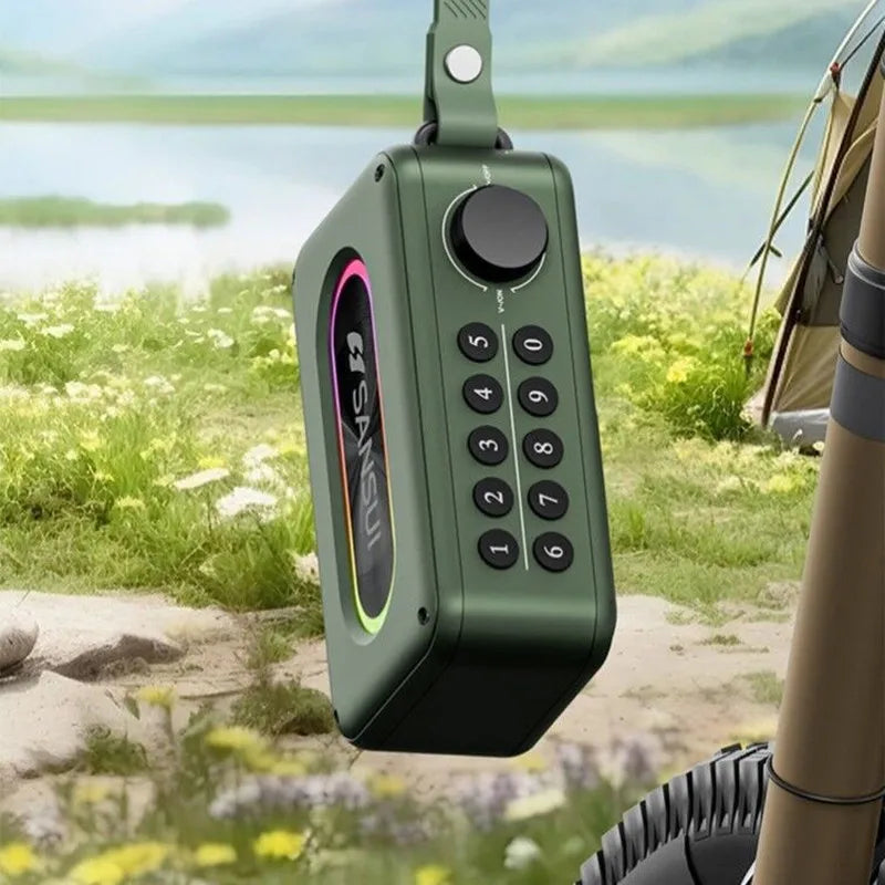 SANSUI F37 portable wireless Bluetooth speaker lyrics display subwoofer radio alarm clock timed shutdown digital song request