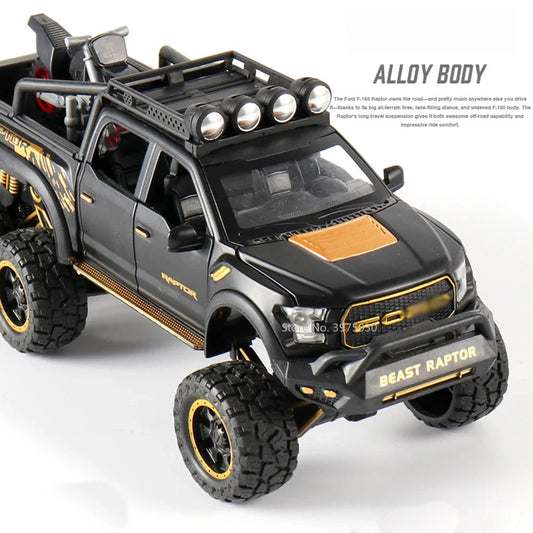 1/28 Raptor F150/G63 Pickup Big Wheels Car Model Toy Alloy Diecast Metal Monster Truck Car Off-road Vehicle Collection