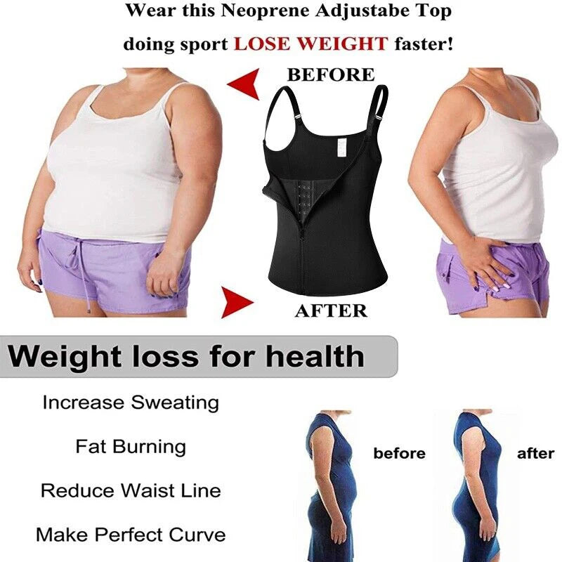 Sweat Waist Trainer Vest Slimming Corset for Weight Loss Body Shaper Sauna Suit Compression Shirt Belly Girdle Tops Shapewear