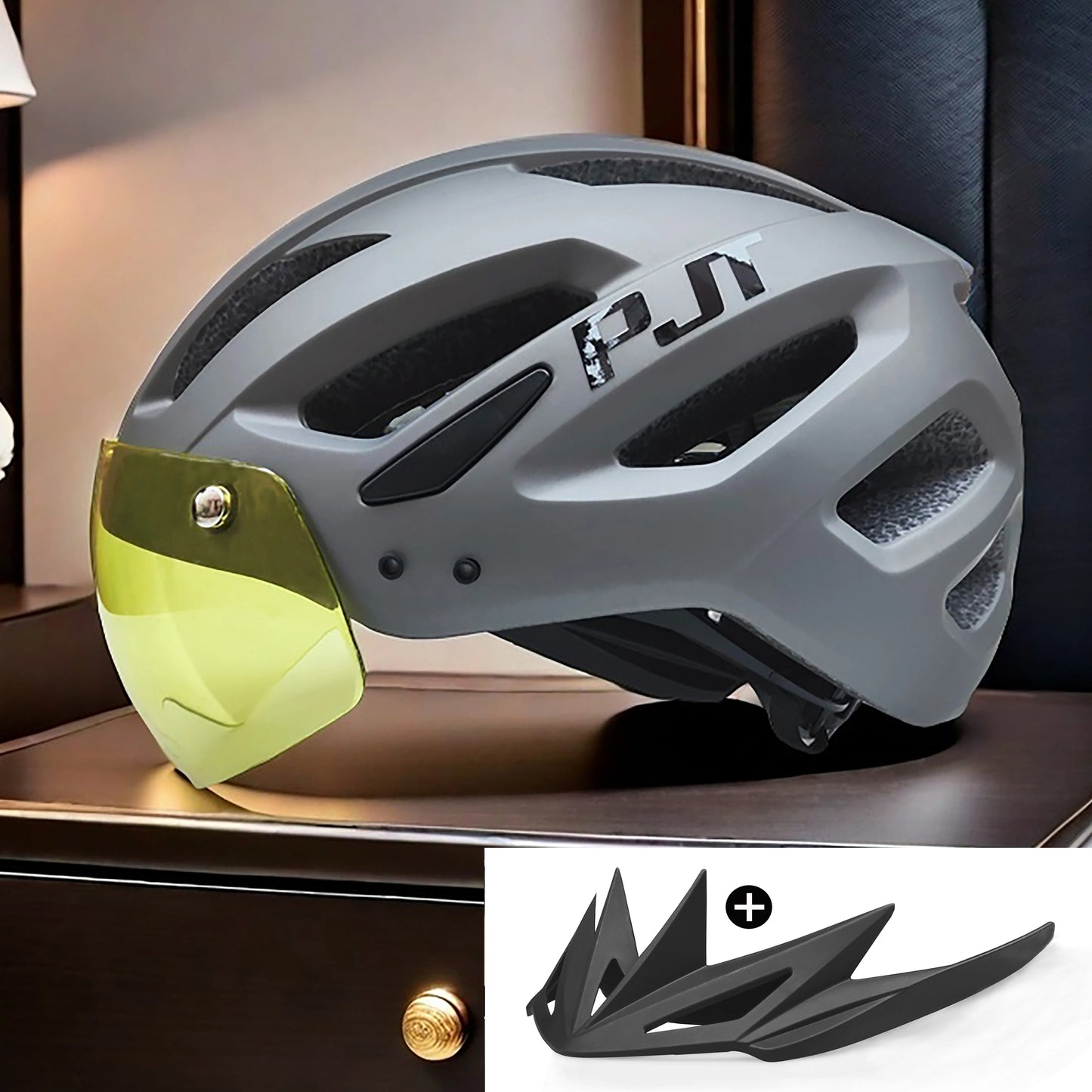 Rechargeable LED Cycling Helmet With Dual Mode Goggles