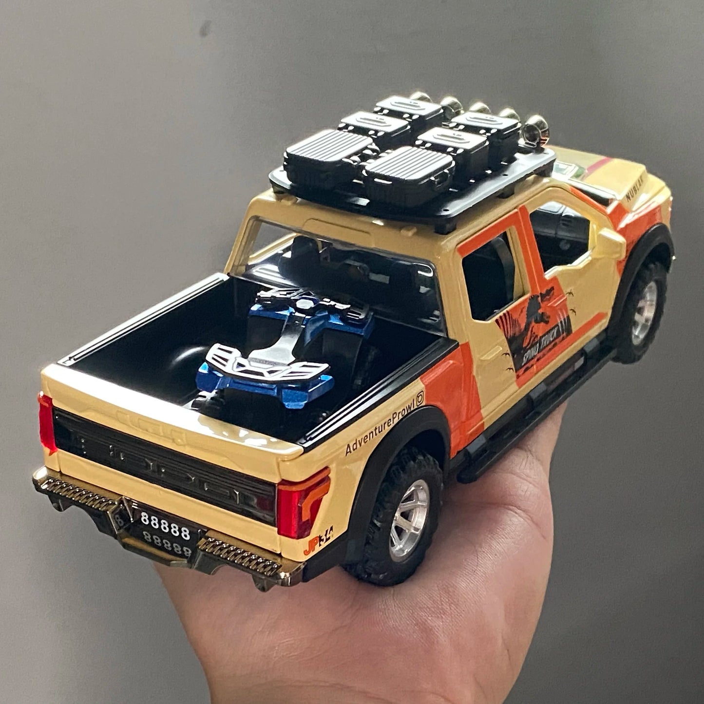1:24 F150 Off Road Pickup Truck Alloy Diecast Metal Model Sound & Light Pull Back Toy Trendy Display Birthday Present For Friend