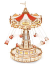 Montessori Educational Swing Ride 3D Wooden Puzzle Toys Amusement Park DIY Music Box