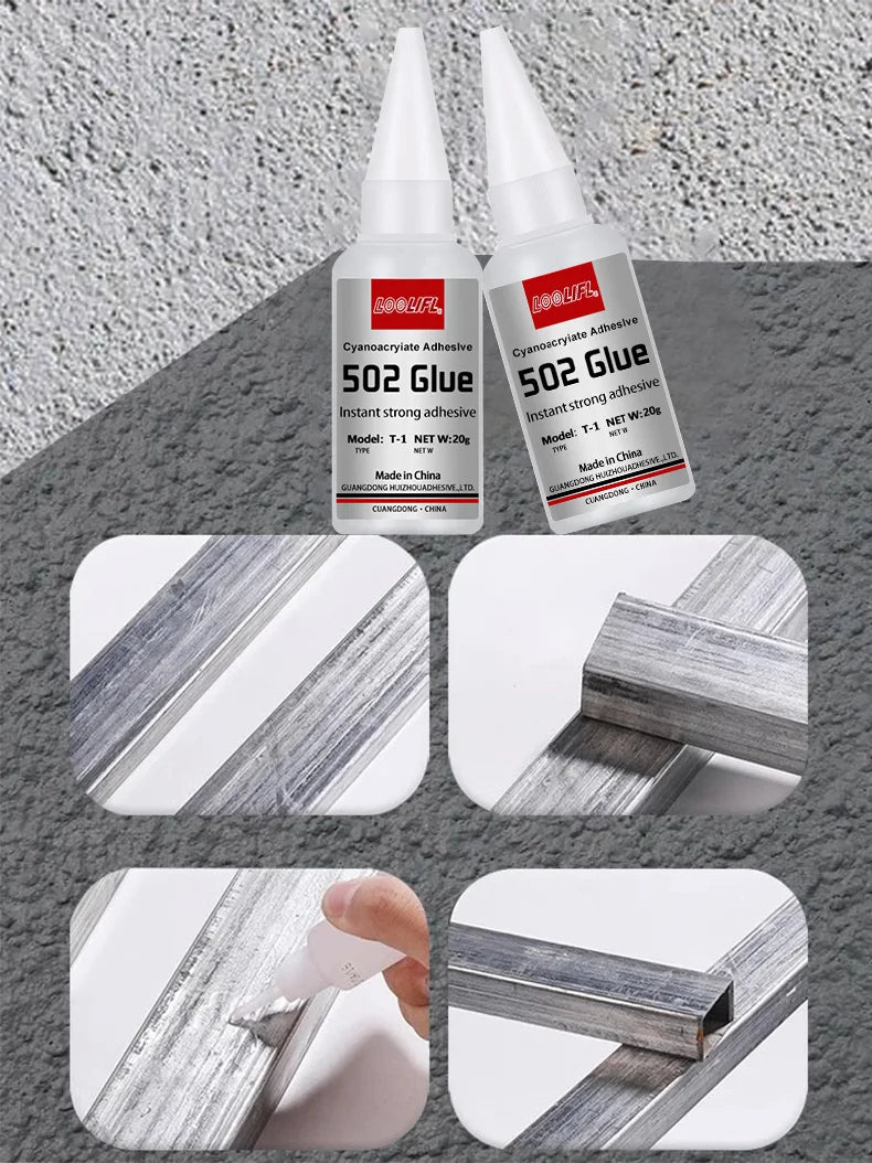 1-5pcs 502 Super Glue Instant Quick-drying Cyanoacrylate Adhesive Leather Rubber Wood Metal Strong Bond Liquid Glue Tool