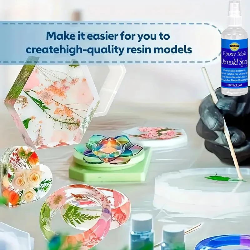 3.5oz Epoxy Mold Release Spray – Quick-Drying Silicone Oil Non-Stick Demolding for Resin & Candle Making