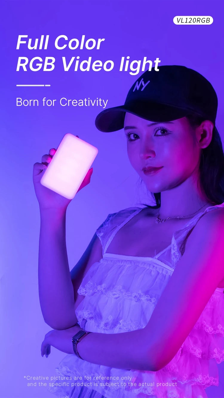 RGB LED Video Light 2500K–9000K Dimmable Photography Light Rechargeable Camera Fill Lamp