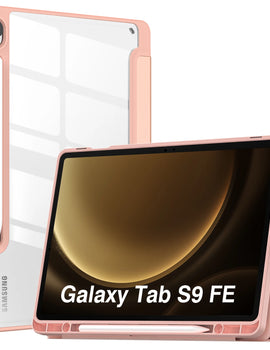 Case For Samsung Galaxy Tab S9 FE 10.9-Inch 2023(SM-X510/SM-X516/SM-X518),Lightweight Tablet Trifold Cover Case Transparent