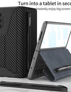 Wallet Flip Leather Case for Samsung Galaxy Z Fold 3 4 5 6 Phone Case with Removable Pen Card Slot Holder Cover For Z Fold 5 6