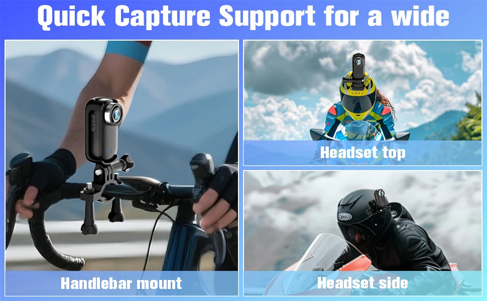 4K Mini Thumb Sports Camera Waterproof Magnetic Pocket Action Camera Wearable Body Cam for Motorcycle Helmet Cycling