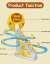 Kids Electric Small Duck Climbing Stairs Toy DIY Rail Racing Track Music Roller Coaster Duck Toy For Baby Kids Gift
