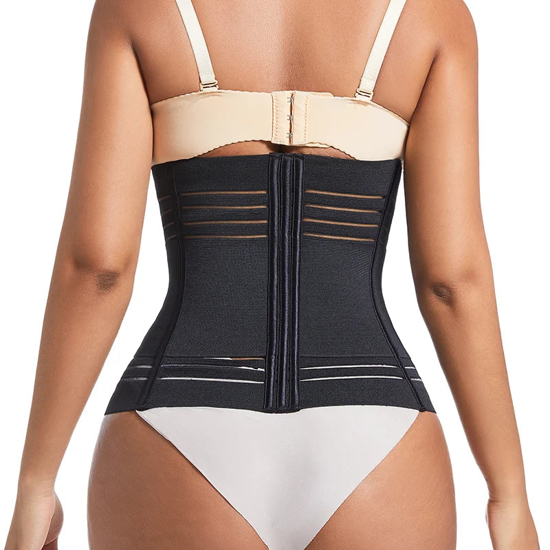 7-Bone Waist Trainer Corset with Double Tummy Control & Breathable Design