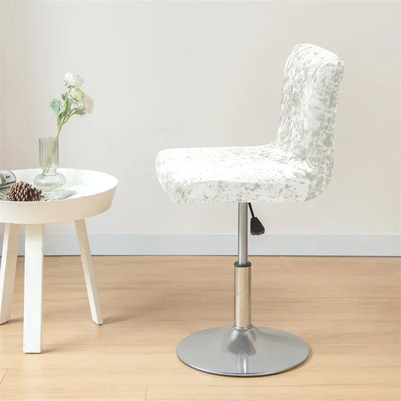 1PC Shiny Velvet Short Bar Chair Covers Stretch Back Bar Stool Covers Small Size Dining Barstool Slipcovers Party Banquet Decor