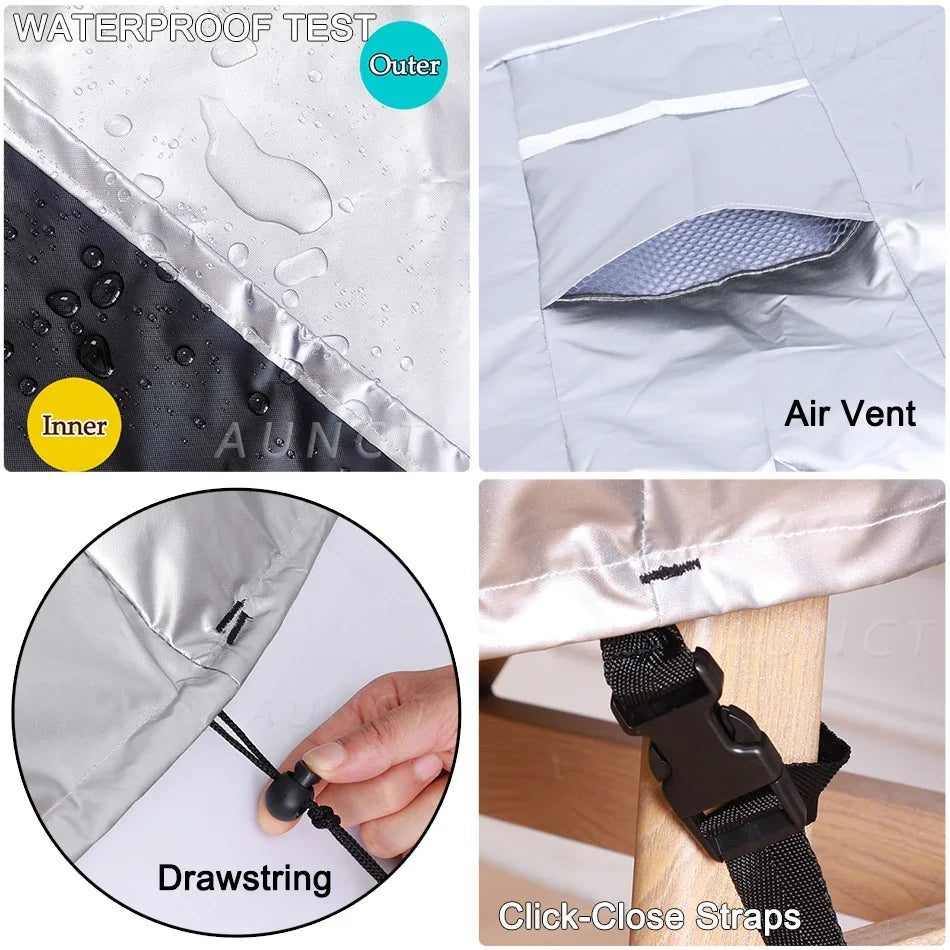 HEAVY DUTY Outdoor Garden Furniture Cover for Sofa Table Chair Patio Waterproof Wind-Proof Anti-UV Against Rain Snow