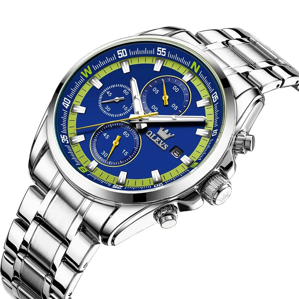 Quartz Watch Multifunctional Chronograph Date Business Men's Watches Waterproof Wrist Watch