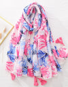 Floral Brand Scarf Luxury Designers New Style Women Elegant Scarves Hug Shawls Pink Purple Scarf Bandana Fashion Design Shawls
