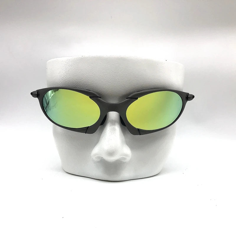 Polarized UV400 Road Bike Cycling Sunglasses – Gray Metal Frame Riding Fishing Eyewear