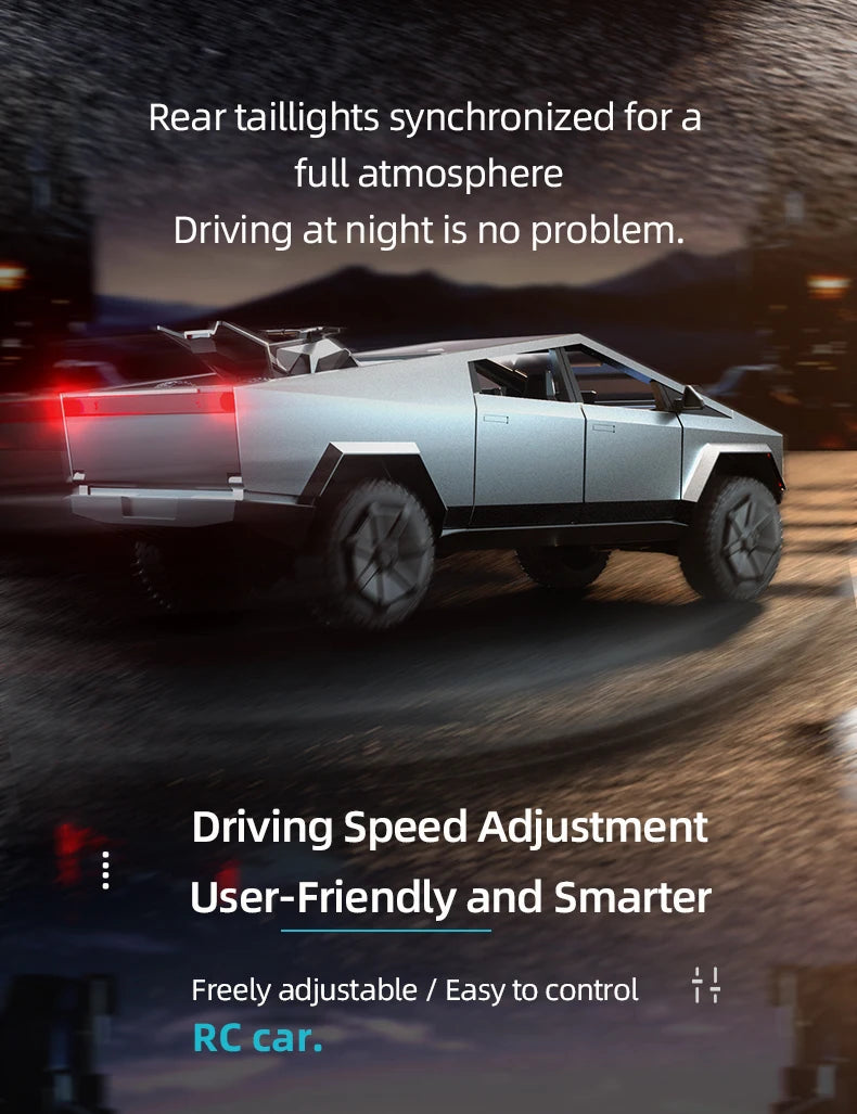 RC Car Alloy Cyber truck Car model Simulation Off-road Vehicle  Camping Equipment Pickup Truck s Toys Boy Gifts