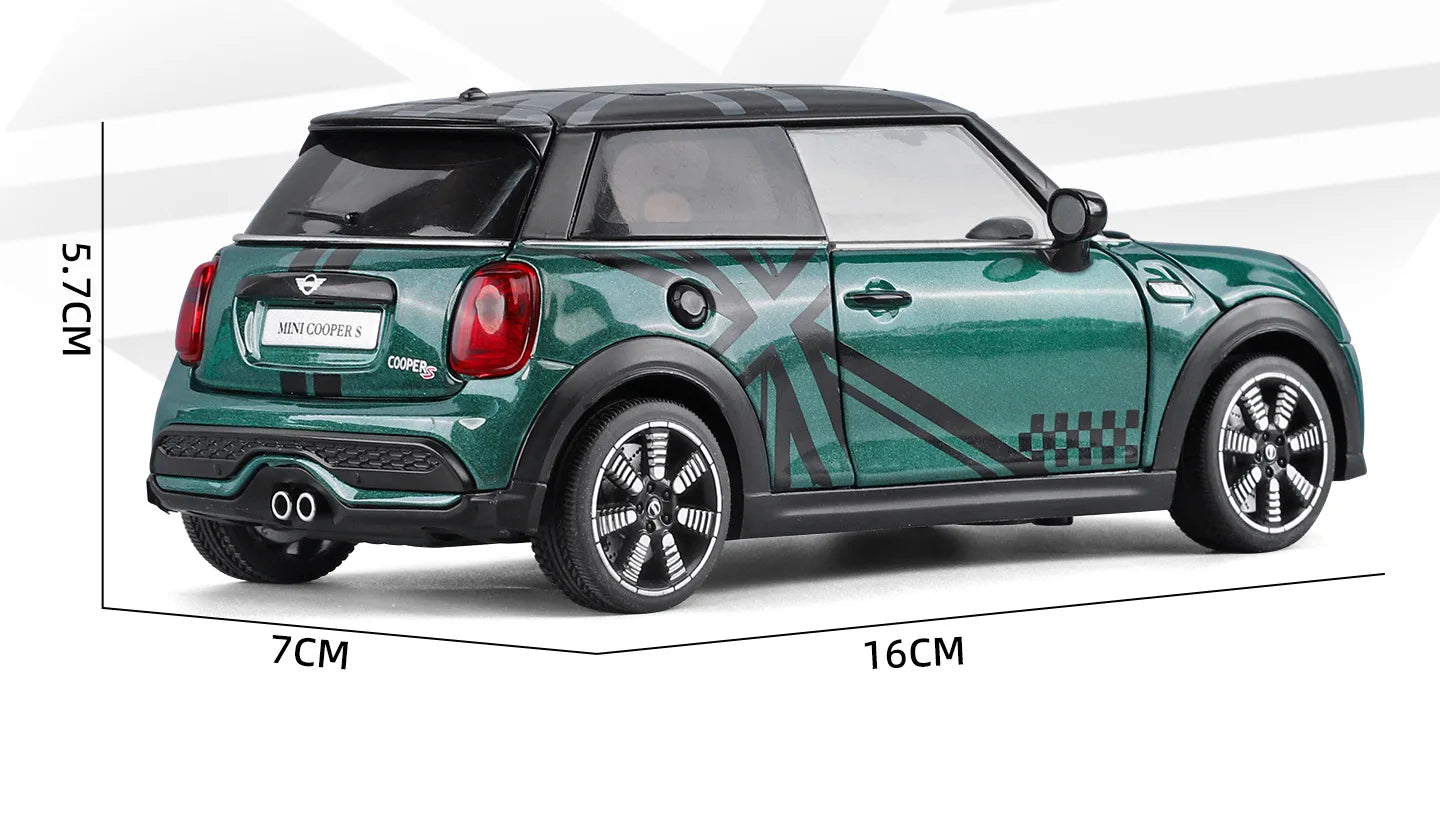 1 24 Scale Mini Cooper S Modified Diecast Pull Back Model Car with Sound and Light