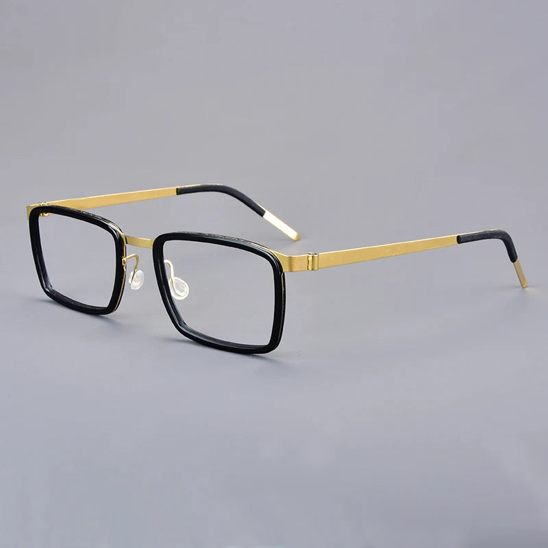 Rectangle Titanium Screwless Business Eyeglasses Frame