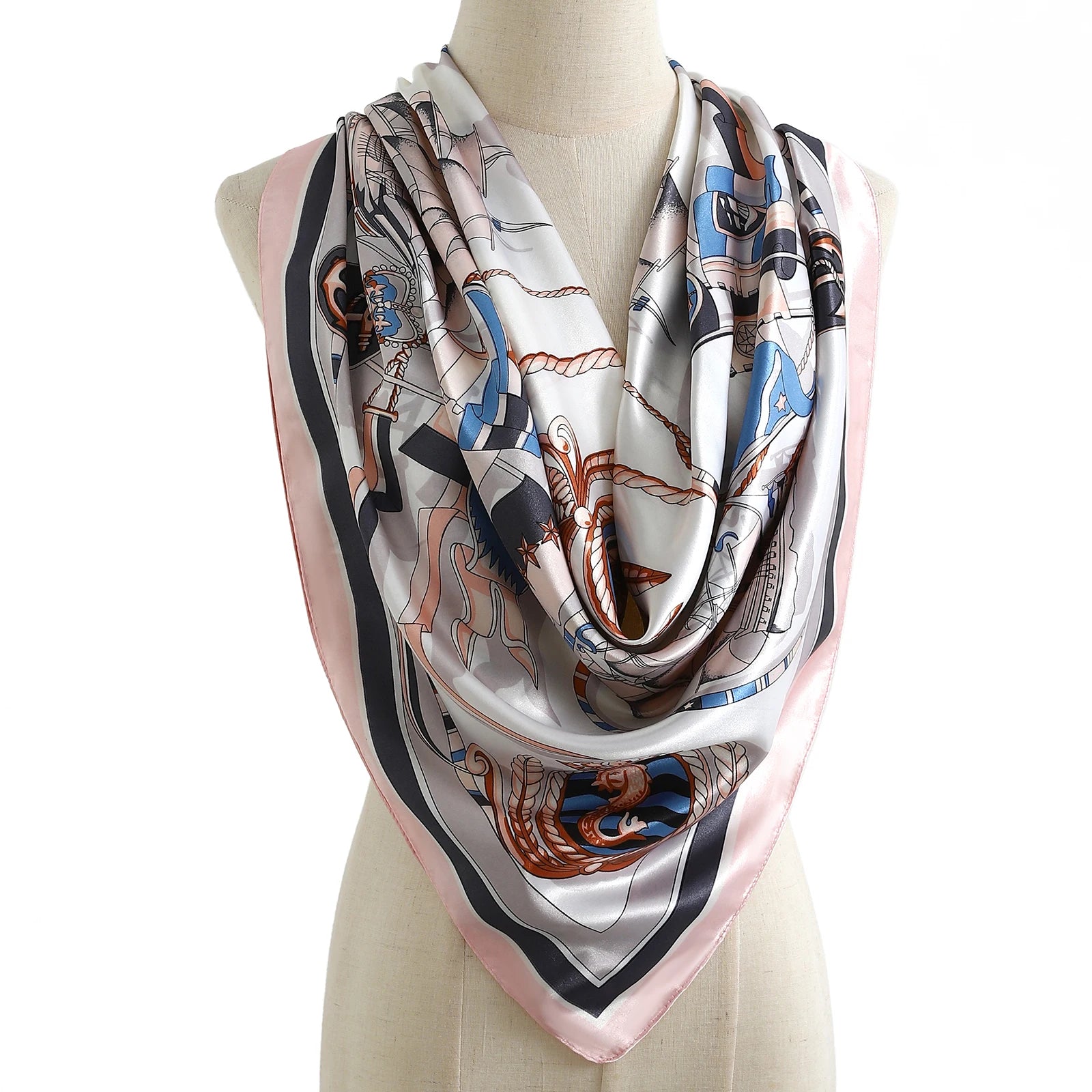 Square Women Scarves Silk Office Ladies Hair Neck Bandanna Headband Foulard Headcloth Muslim Headscarf Female muffler