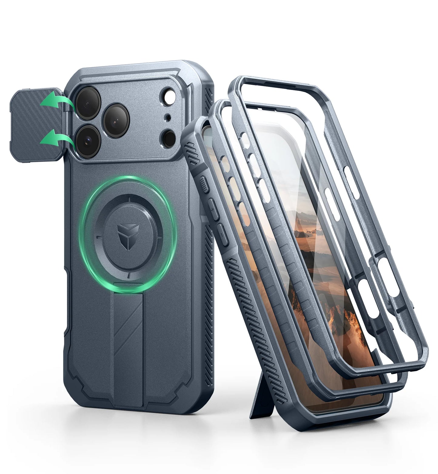 For iphone 17 pro max case with Camera Cover & Adjustable Kickstand Compatible With MagSafe Shockproof Magnetic Protective Cover
