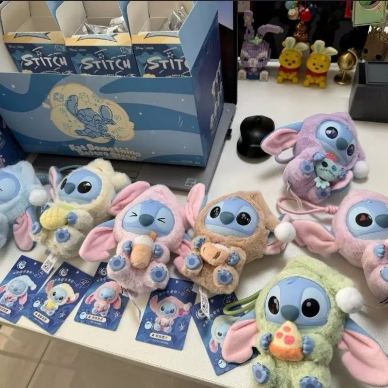 New Disney Stitch Eat Sleep Series Vinyl Pendant Cute Plush Doll Mystery Box Cosplay Accessories Holiday Gift