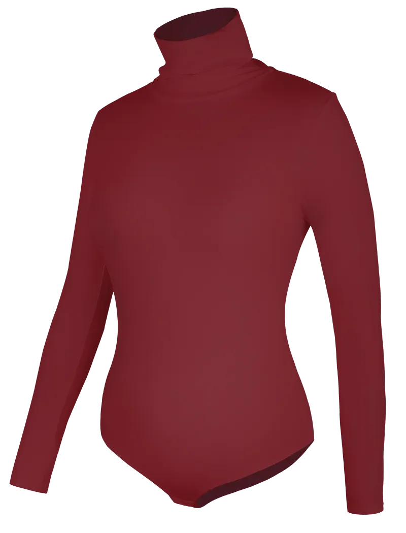 Women Long Sleeve High Collar Bodysuit – Tummy Control Shapewear