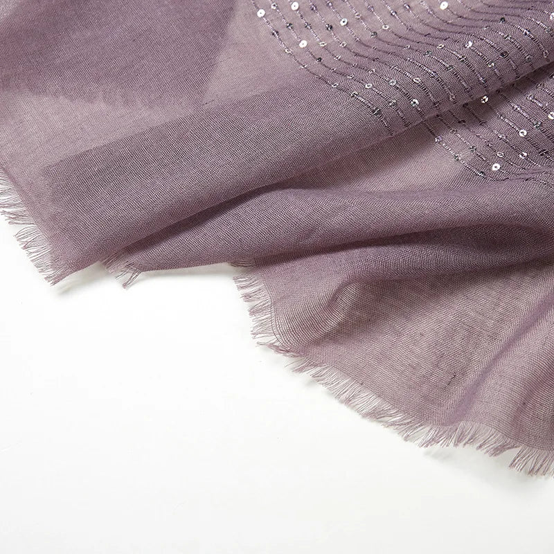 Cotton Hijabs Scarf Muslim Islamic Headscarf For Women Lady Soft Cotton Linen Tassel Sequins Islamic Hijab Shawl Wraps