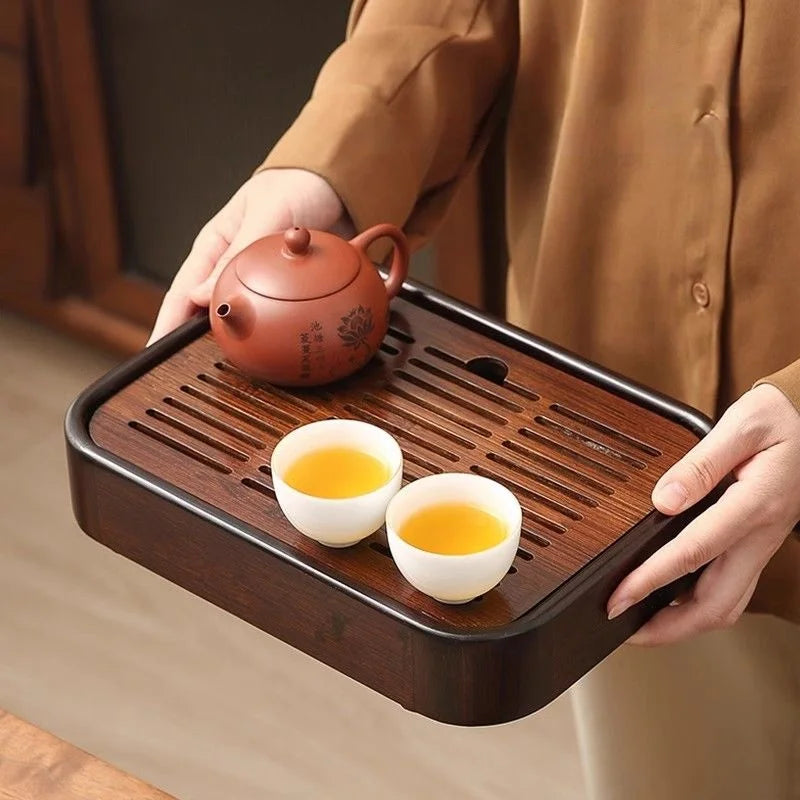 Tea Tray Household Small Dry Brewing And Draining Tea Set Office Tea Table Bamboo Tray Drainage Tea Tray Storage Tray