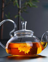 New Flower Puer Glass Tea Teapot Kung Fu Tea Maker With Heat Resistant Chinese Glass Tea Kettle With Tea Filter Teaware