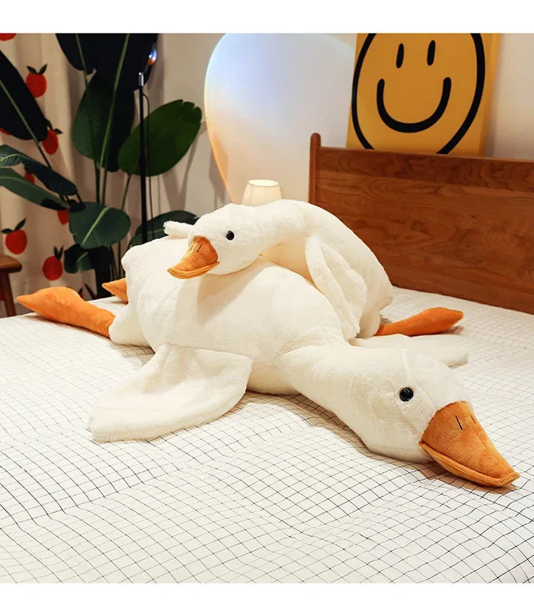 50-160cm Big White Goose Plush Toy Giant Duck Doll Soft Stuffed Animal Goose Sleeping Pillow Sofa Cushion Birthday Gift for Kids