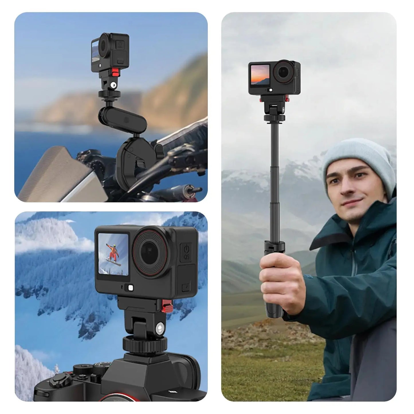 Magnetic Quick Release Camera Mount with Cold Shoe and Quarter Inch Screw Hole