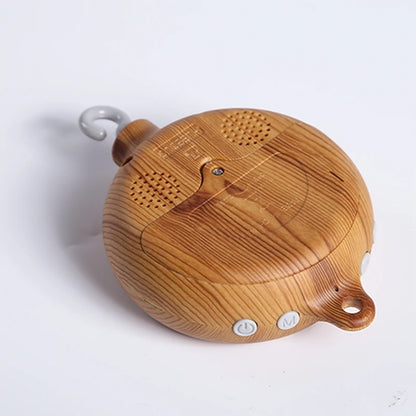 Baby Bed Bell Music Box Hanging Toys Wood Grain 360° Rotary Newborn Infant Crib Mobile Musical Box 0 12 Months Baby Rattles Toys