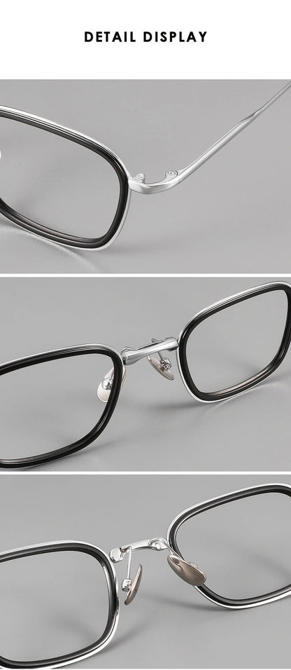 SANGCOO Fashion Square Luxury Acetate Pure Titanium Eyewear ReadingBusiness Retro Optical Prescription Eyeglasses Frame Men19052