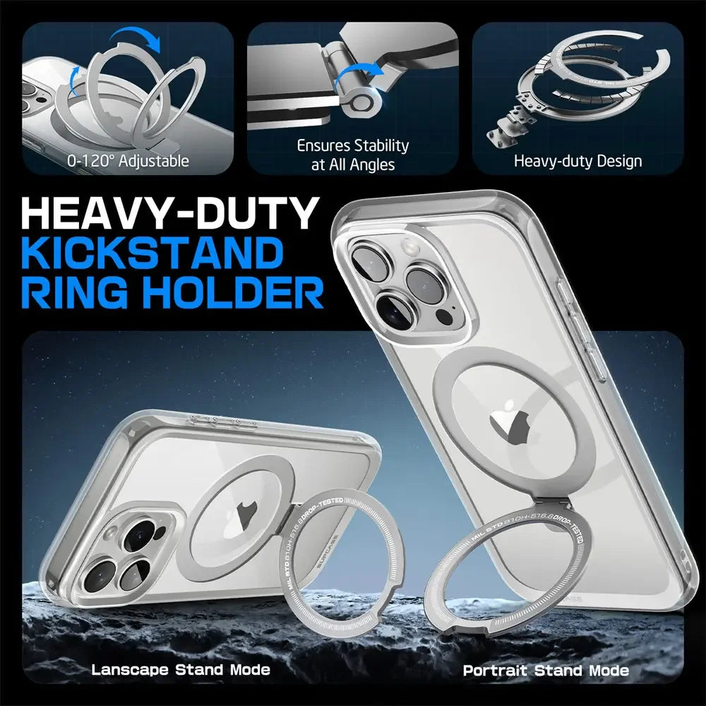 For iPhone 16 Pro Max Case with Camera Control Capture Button UB Mag Stand Series Slim Clear  MagSafe Phone Case