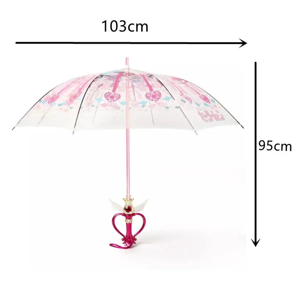 Luminous Umbrella Sailor Moon Magic Stick Umbrella Rain Gear Transparent Sailor moon