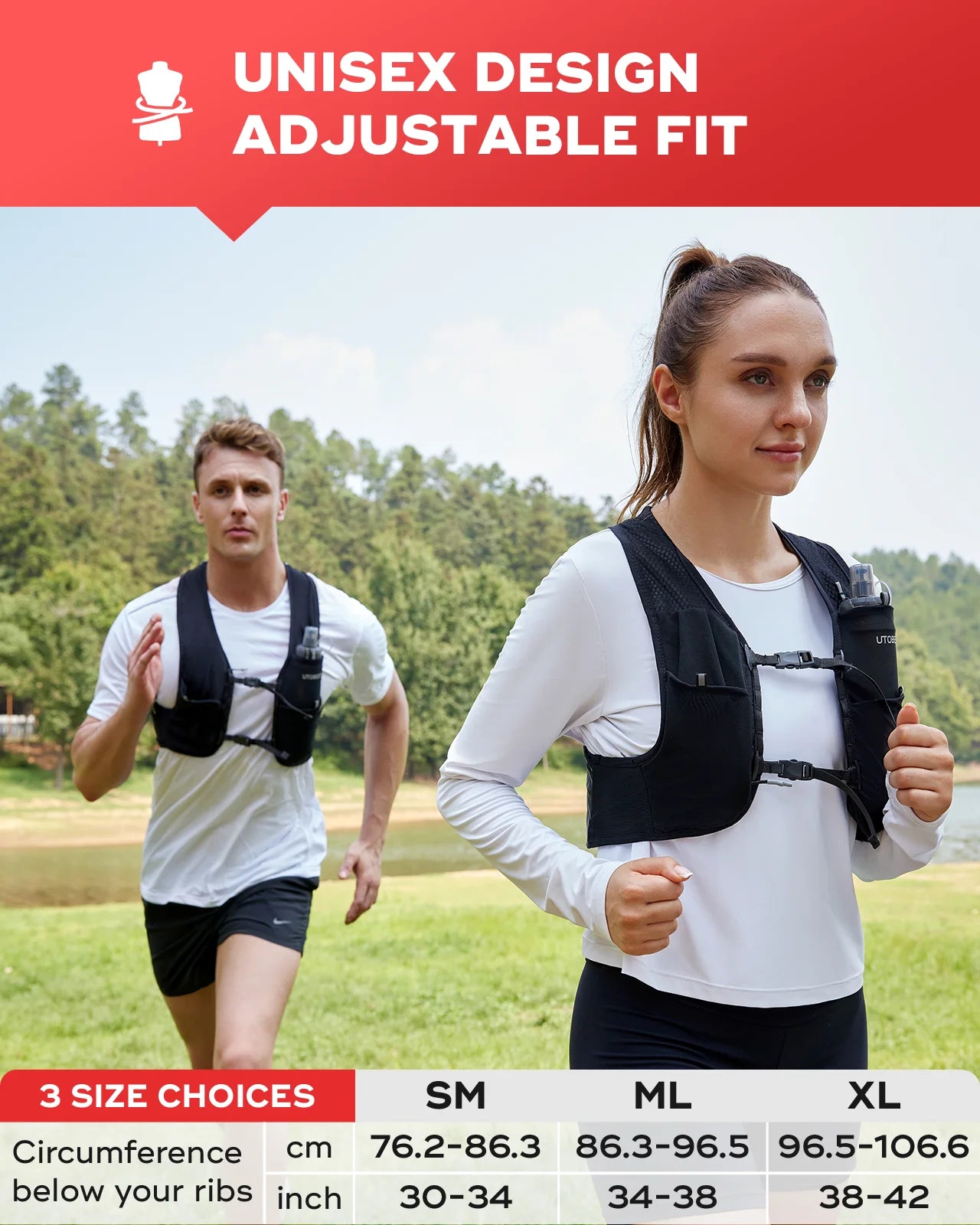 Trail Running Vest Ultra Lightweight Hydration Pack Breathable Functional Pack for Marathon Cycling Hiking