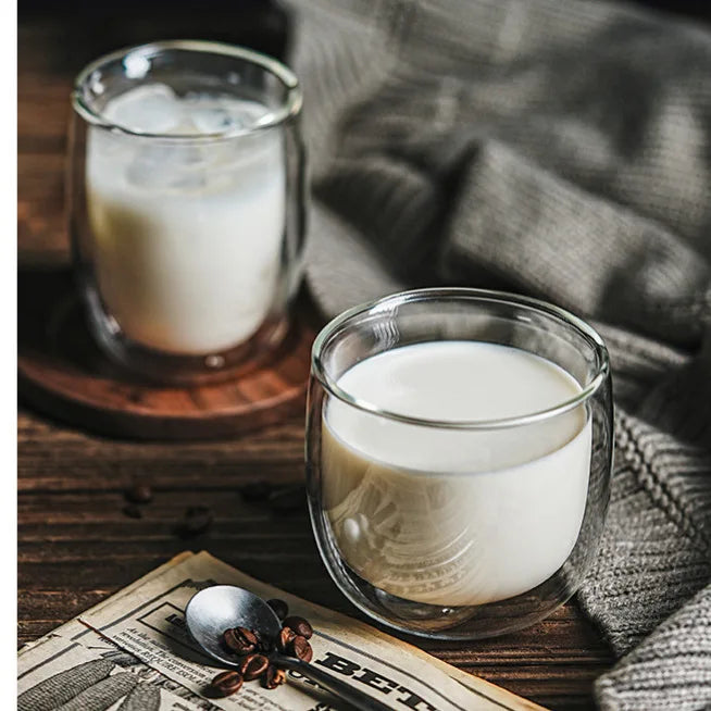 2/4pcs Double Walled Glass Coffee Cup Set Of 240/300ml Cup With Insulated Layer For Latte Cappuccino Heatresist Teacup Milk Mug